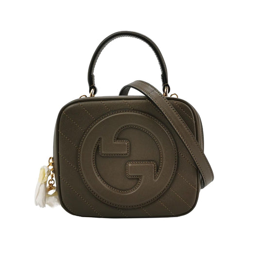 Preloved Gucci Blondie Small Leather Solid Interlocking G Logo Crossbody Bag 250204781049587