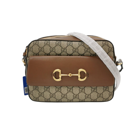 Preloved Gucci 1955 Small GG Canvas and Leather Camera Bag 250206781052118