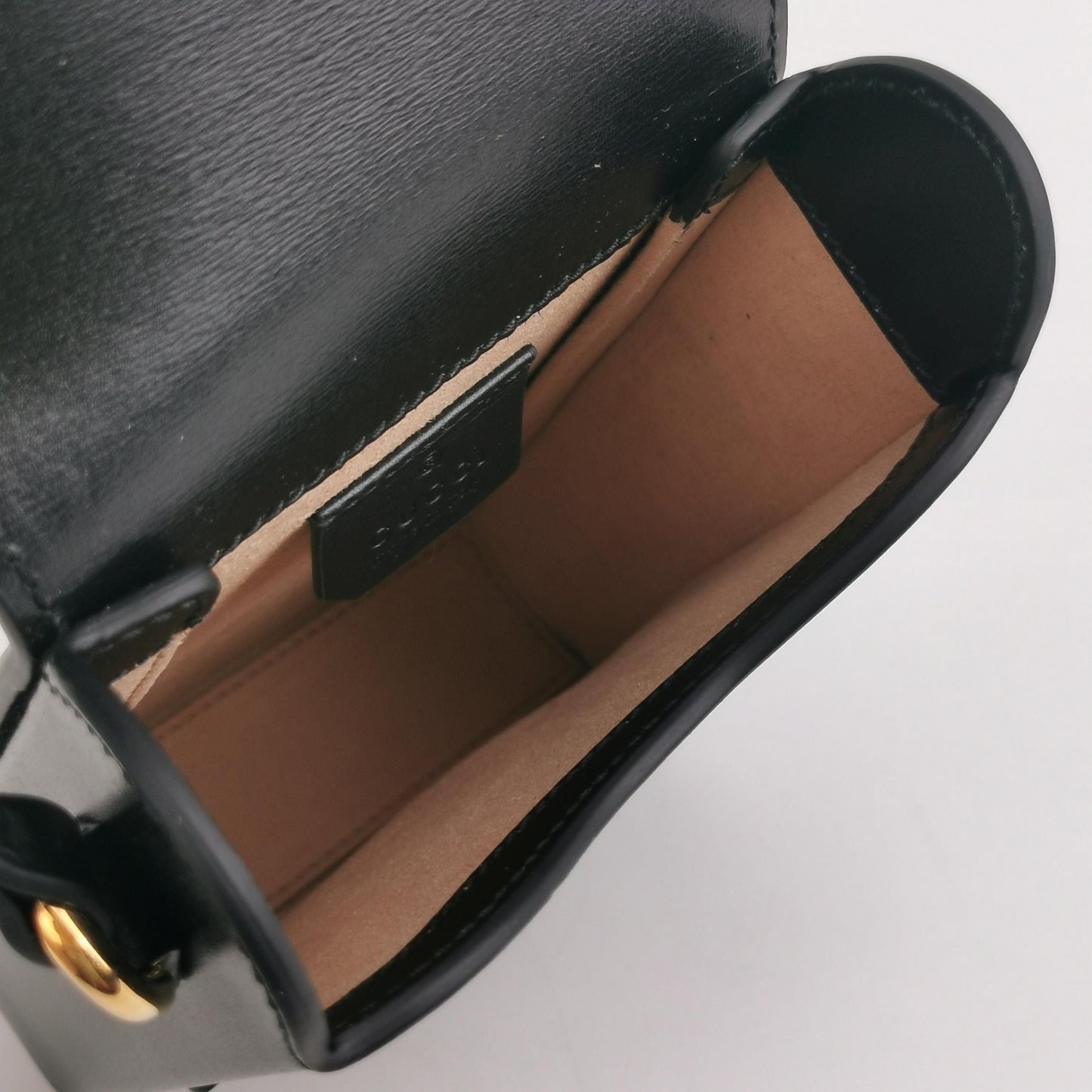 Preloved Gucci 1955 Mini Leather Solid Horsebit Phone Crossbody Bag 017851400136