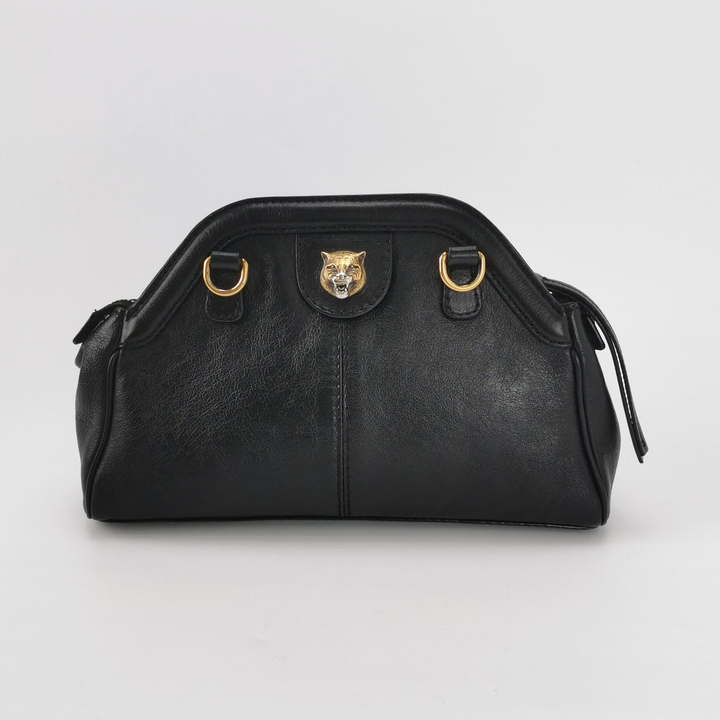Preloved Gucci Re(Belle) Leather Solid GG Logo Tiger Head Crossbody Bag 250110781018795