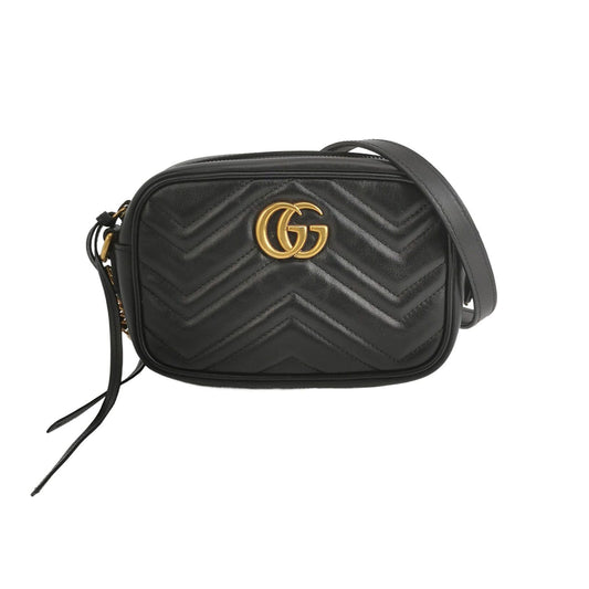 Preloved Gucci GG Marmont Mini Leather V-stitch Double G Logo Camera Crossbody Bag 250606781225501