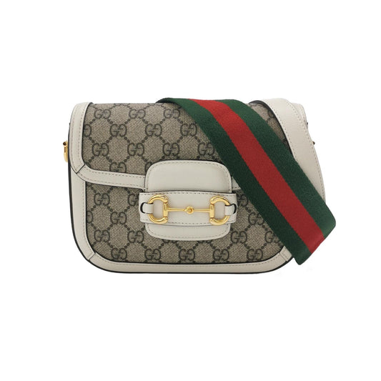 Preloved Gucci 1955 Mini GG Supreme Horsebit Shoulder Bag 250526781208839