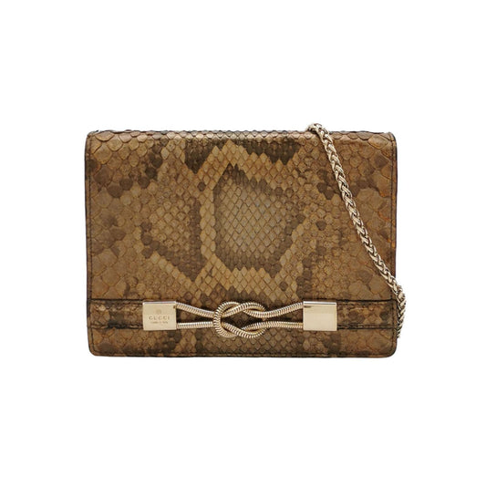Preloved Gucci Snake Skin Metal Buckle Letter Logo Crossbody Shoulder Bag 250504781178380