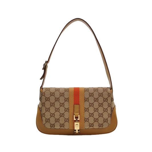 Preloved Gucci Jackie Leather Canvas GG Monogram Shoulder Bag 250607781226606