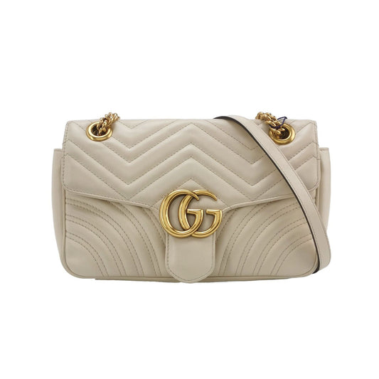 Preloved Gucci GG Marmont Small Leather V-Pattern Quilted Double G Logo Flap Shoulder Bag 067850800148