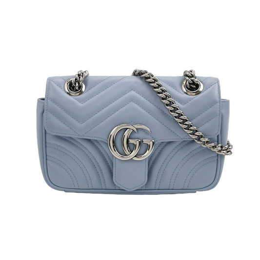 Preloved Gucci GG Marmont Mini Leather Quilted Double G Flap Shoulder Bag 250606781224889