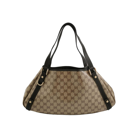 Preloved Gucci Abbey Leather Coated Canvas GG Monogram D-Ring Shoulder Bag 067850400216