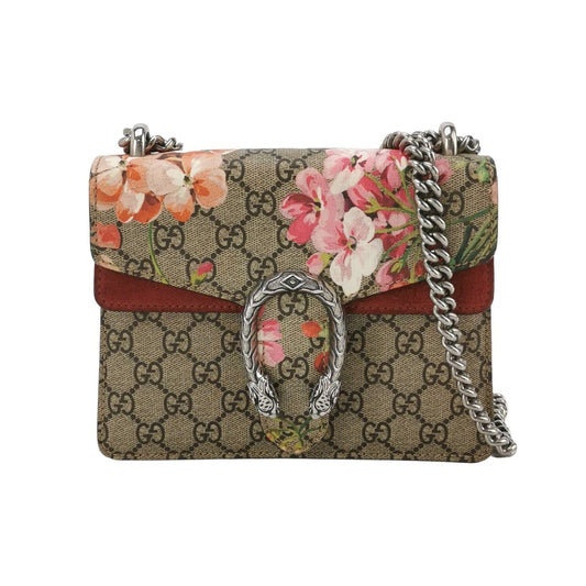 Preloved Gucci Dionysus Mini Suede Floral Print Double Tiger Head Buckle Shoulder Bag 250602781218616