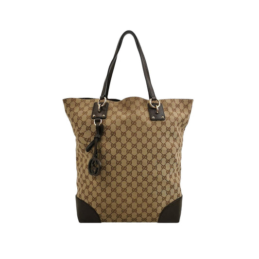 Preloved Gucci Leather and Canvas GG Monogram Shoulder Bag 250614781236564