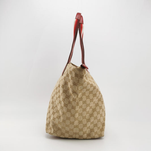 Preloved Gucci Sherry Line Leather Canvas GG Monogram Logo Shoulder Bag 250606781225462