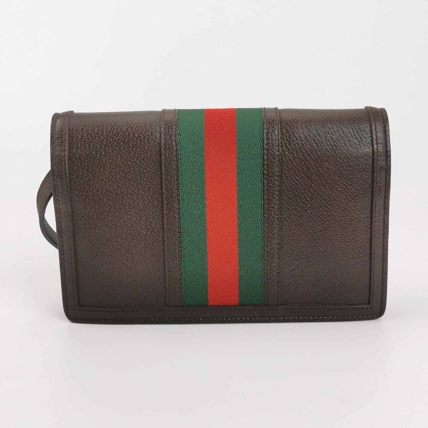 Preloved Gucci Leather and Canvas Checkered Logo Shoulder Bag 250526781208298