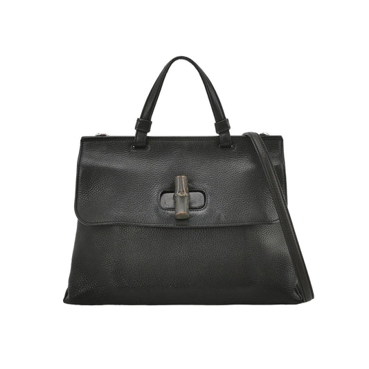 Preloved Gucci Daily Leather Bamboo Twist Lock Shoulder Bag 250517781196497