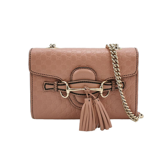 Preloved Gucci Emily Mini Leather Tassel Horsebit Shoulder Bag 250208781054993