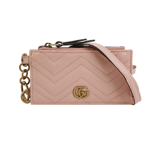 Preloved Gucci GG Marmont Leather Solid Color Quilted Double G Logo Shoulder Bag 2501191531031956