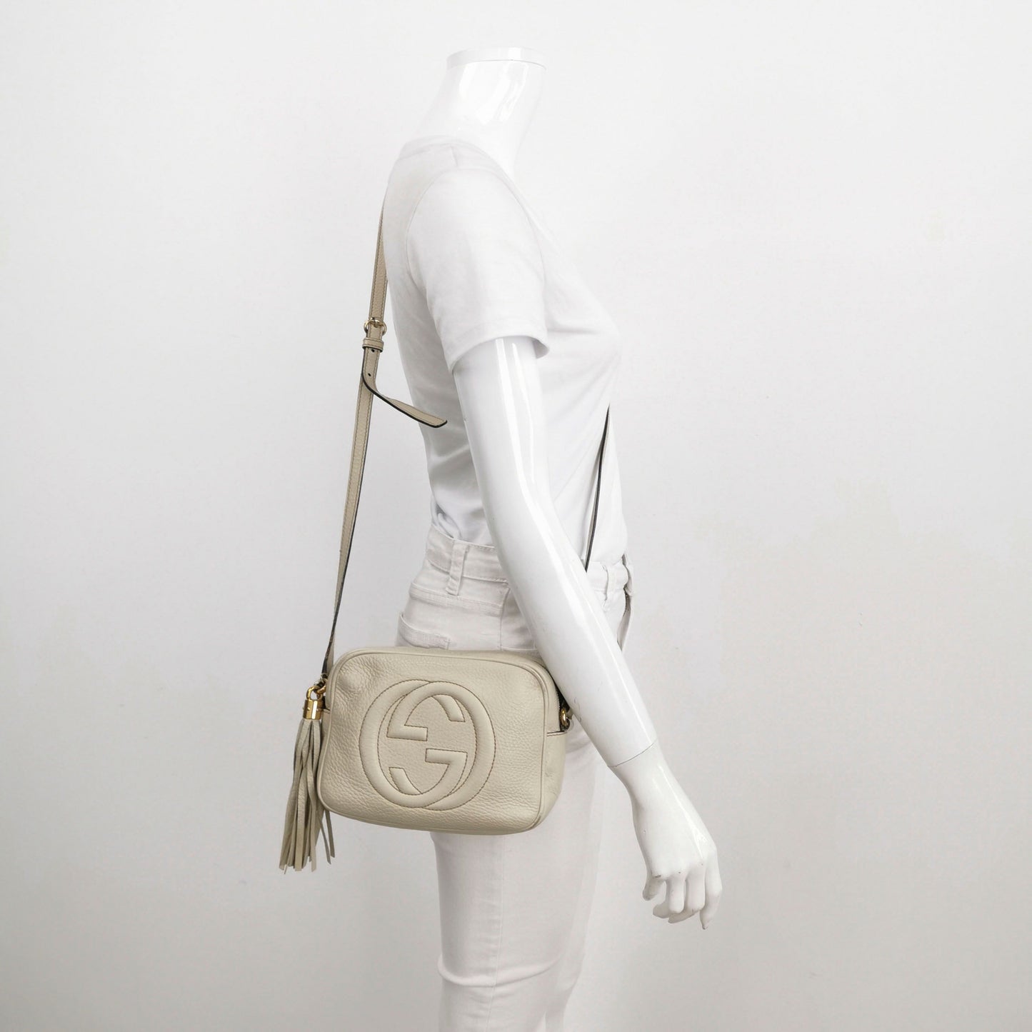 Preloved Gucci Soho Mini Leather Solid Tassel GG Shoulder Bag 24112278954886