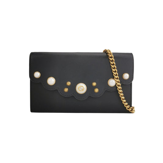 Preloved Gucci GG Canvas Studded Pearl Crossbody Shoulder Bag 24113078965005