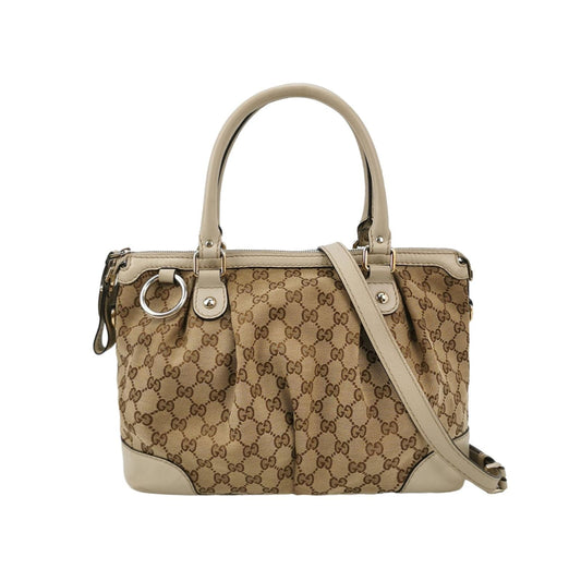 Preloved Gucci Sukey Leather and Canvas GG Monogram Shoulder Bag 24112378956529
