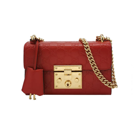 Preloved Gucci Padlock Small Leather Solid Shoulder Bag 250625781252465