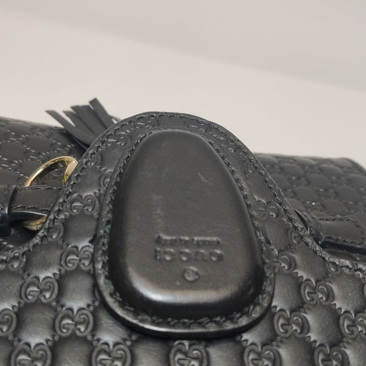 Preloved Gucci Emily Mini Signature Embossed Tassel Horsebit Crossbody Shoulder Bag 250525781207687