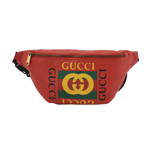 Preloved Gucci Print Leather Logo Waist Bag Chest Bag 250514781191728