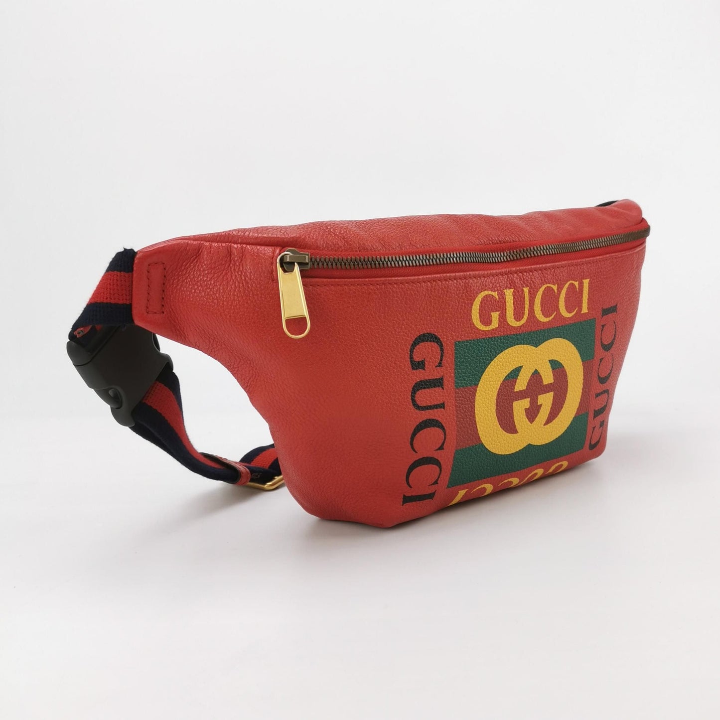 Preloved Gucci Print Leather Logo Waist Bag Chest Bag 250514781191728