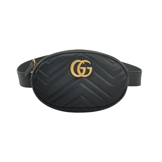 Preloved Gucci GG Marmont Small Leather Quilted GG Logo Waist Bag Chest Bag 250515781194091