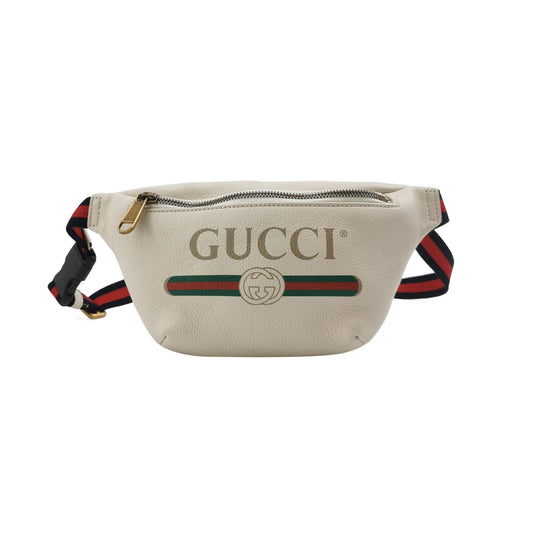 Preloved Gucci Print Leather Logo Waist Bag Chest Bag 250515781194156