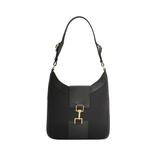Preloved Gucci Jackie Leather and Canvas Shoulder Bag 250513781190529