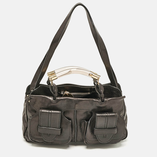 Chloe Black Leather Medium Saskia Satchel