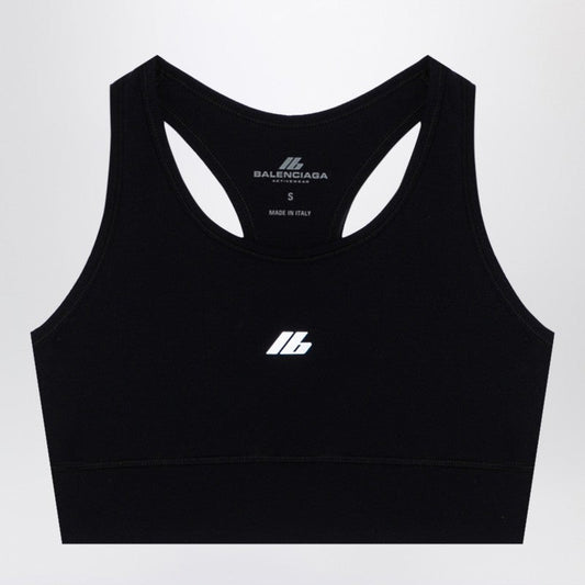 Balenciaga Black Activewear Sleeveless Top In Matt Nylon Blend Women