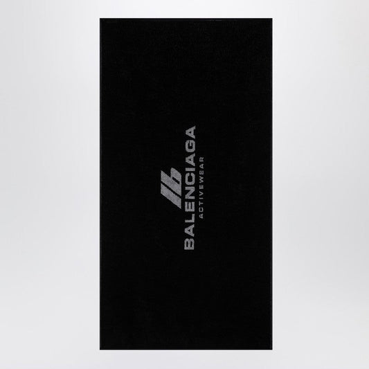 Balenciaga Black Cotton Activewear Gym Towel Men