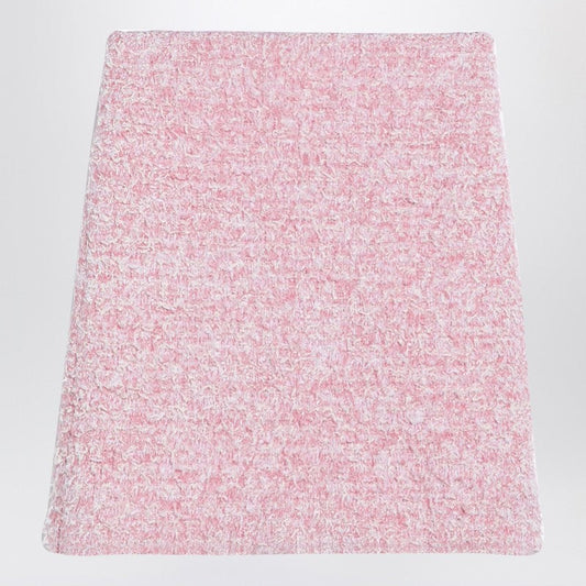 Balenciaga Pink Cotton Blend Tweed Mini Skirt Women