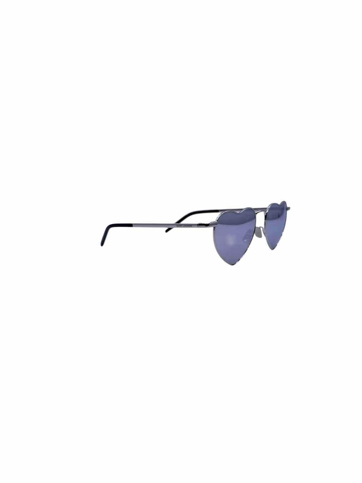 SAINT LAURENT Silver Heart Shape Sunglasses