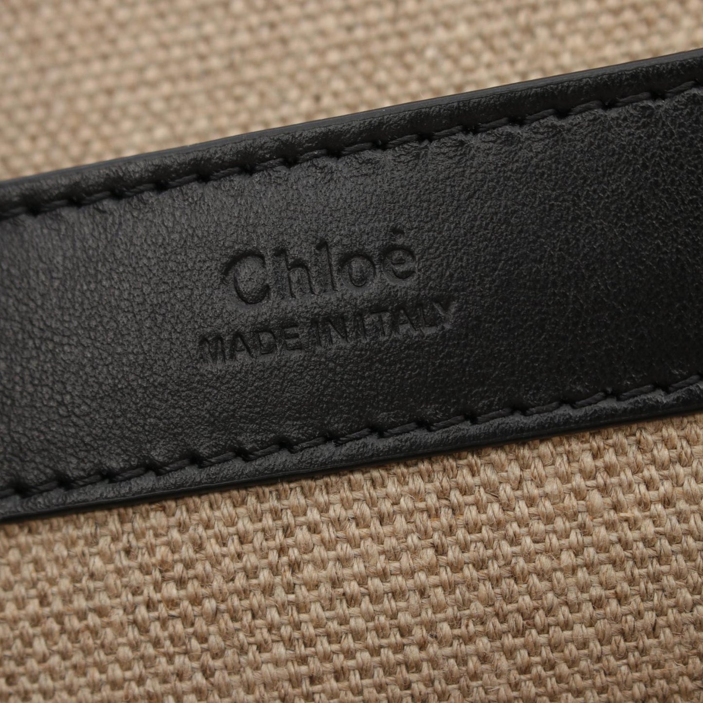 Chloe Leather Tote Bag Black/Beige