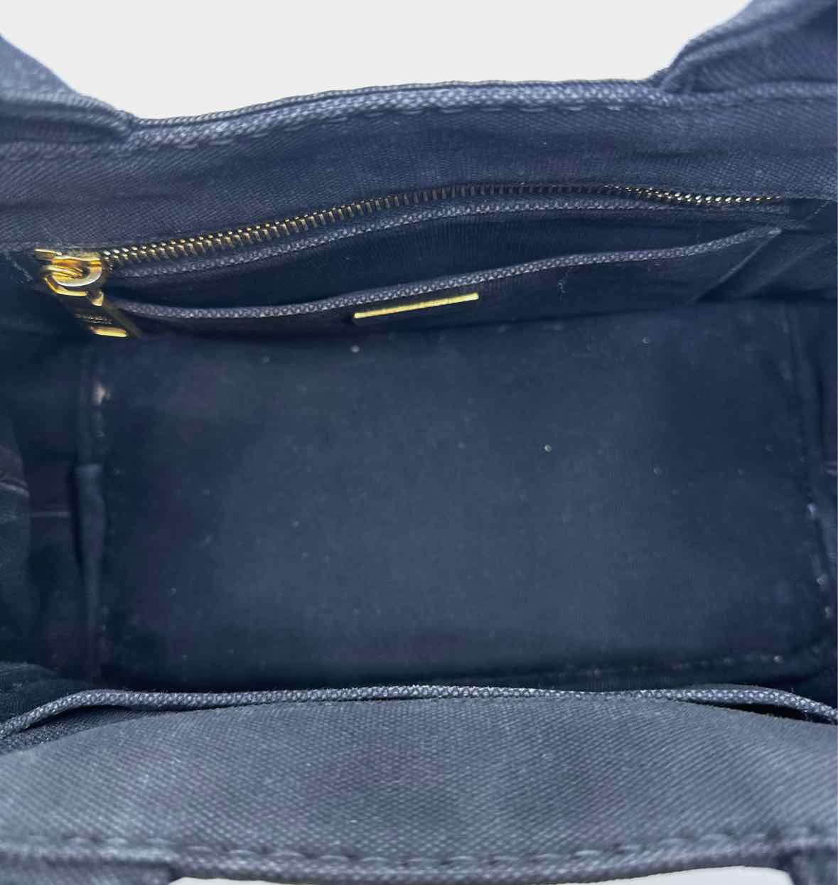 PRADA Black, beige Canvas Monogram Handbag