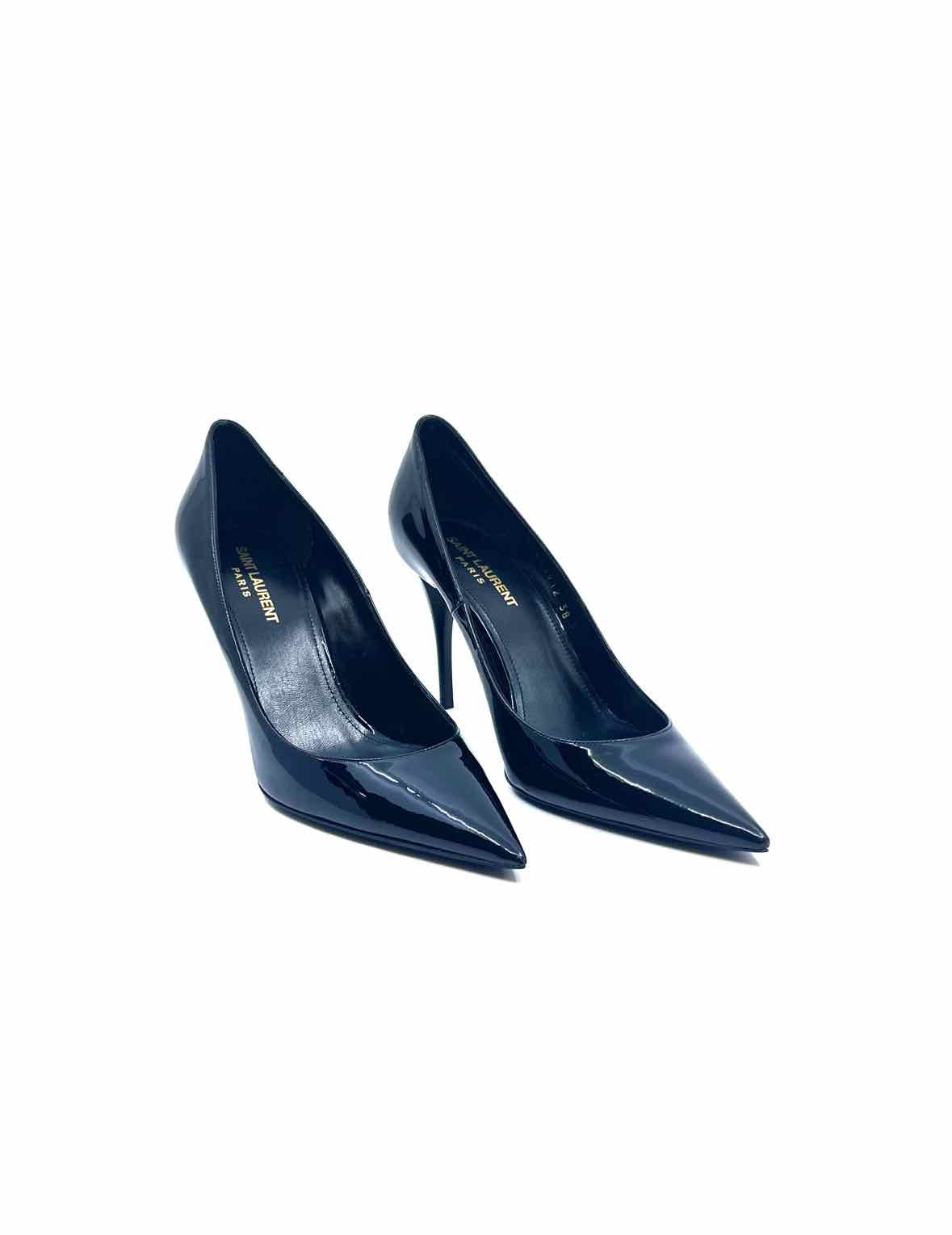 SAINT LAURENT Size 8 Black Patent Leather Pumps