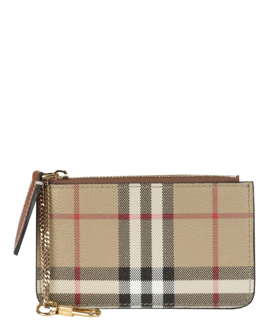 Burberry Womens Kelbrook Check Coin Case ONE SIZE Archive Beige