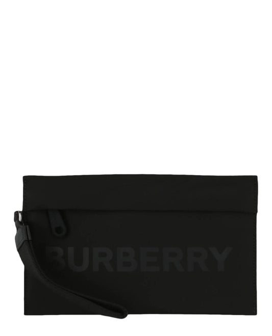 Burberry Womens Logo Nylon Pouch ONE SIZE Black