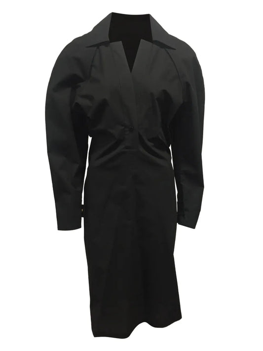 Bottega Veneta Trench Style Dress 36 Black