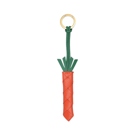 Bottega Veneta Intrecciato Keyring in Nappa Orange,Green