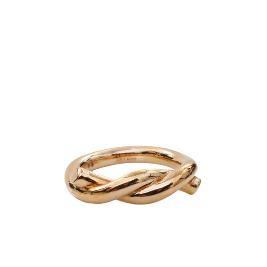 Bottega Veneta Men's Gold-Plated Knot Ring 9 Gold