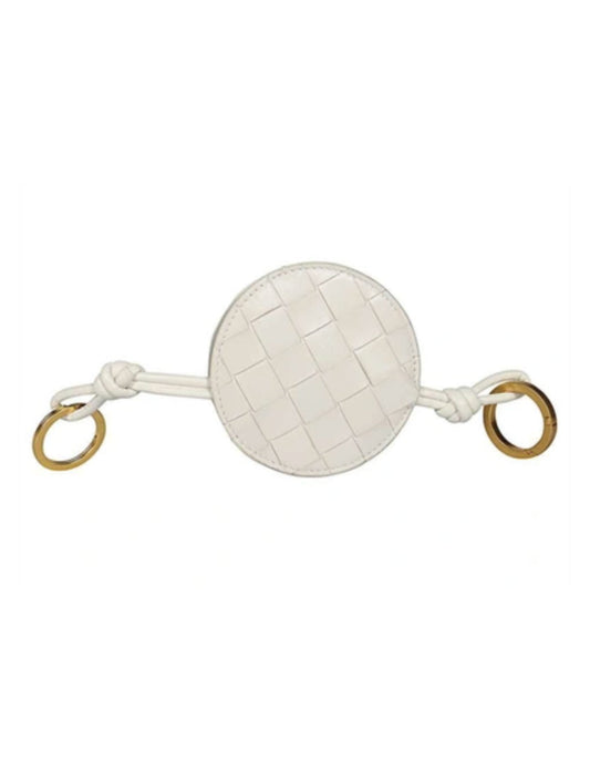 Bottega Veneta Leather Keyring in White White