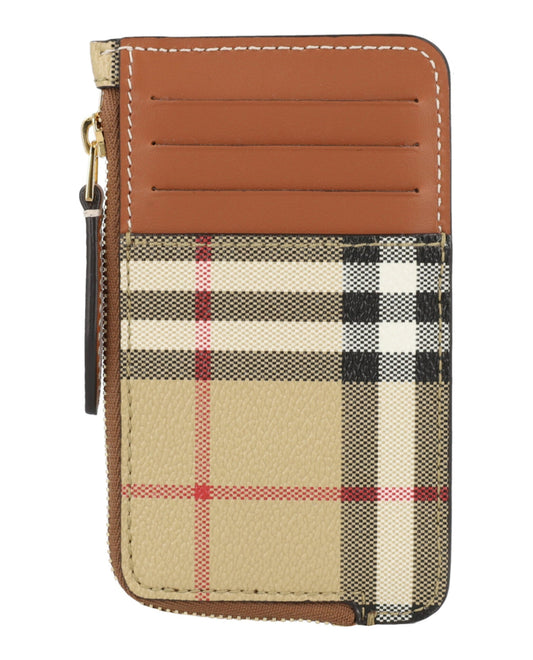Burberry Womens Sommerset Check Zip Card Holder ONE SIZE Archive Beige