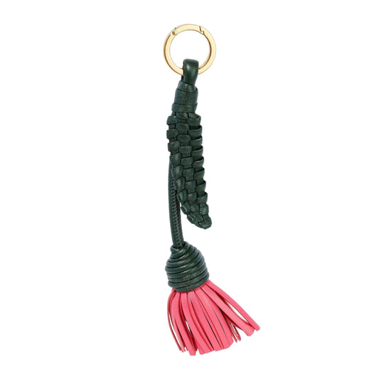 Bottega Veneta Leather Keychain Red