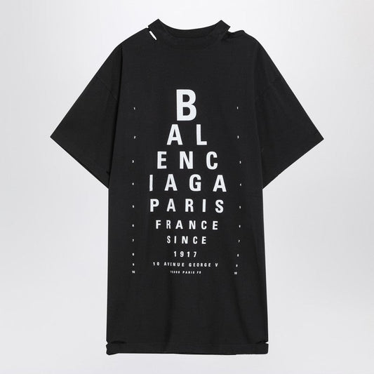 Balenciaga Optical Black Oversized T-Shirt Women