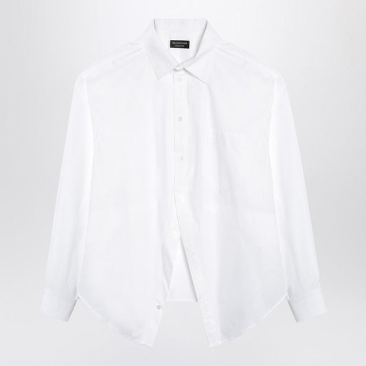 Balenciaga Asymmetrical White Cotton Shirt Women