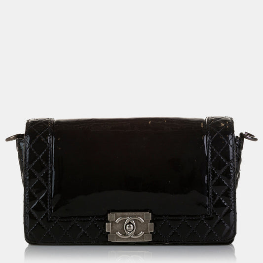 Chanel Medium Patent Reverso Boy Flap