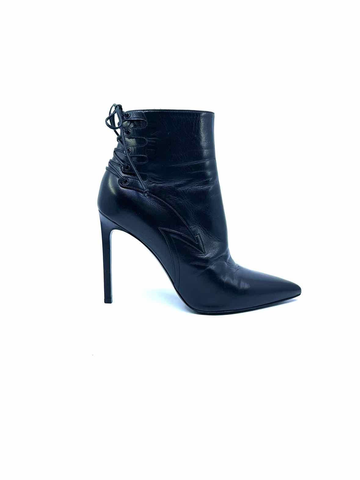 SAINT LAURENT Size 8.5 Black Leather Ankle Boot