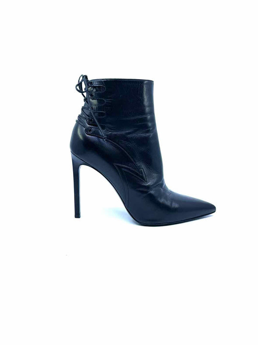 SAINT LAURENT Size 8.5 Black Leather Ankle Boot