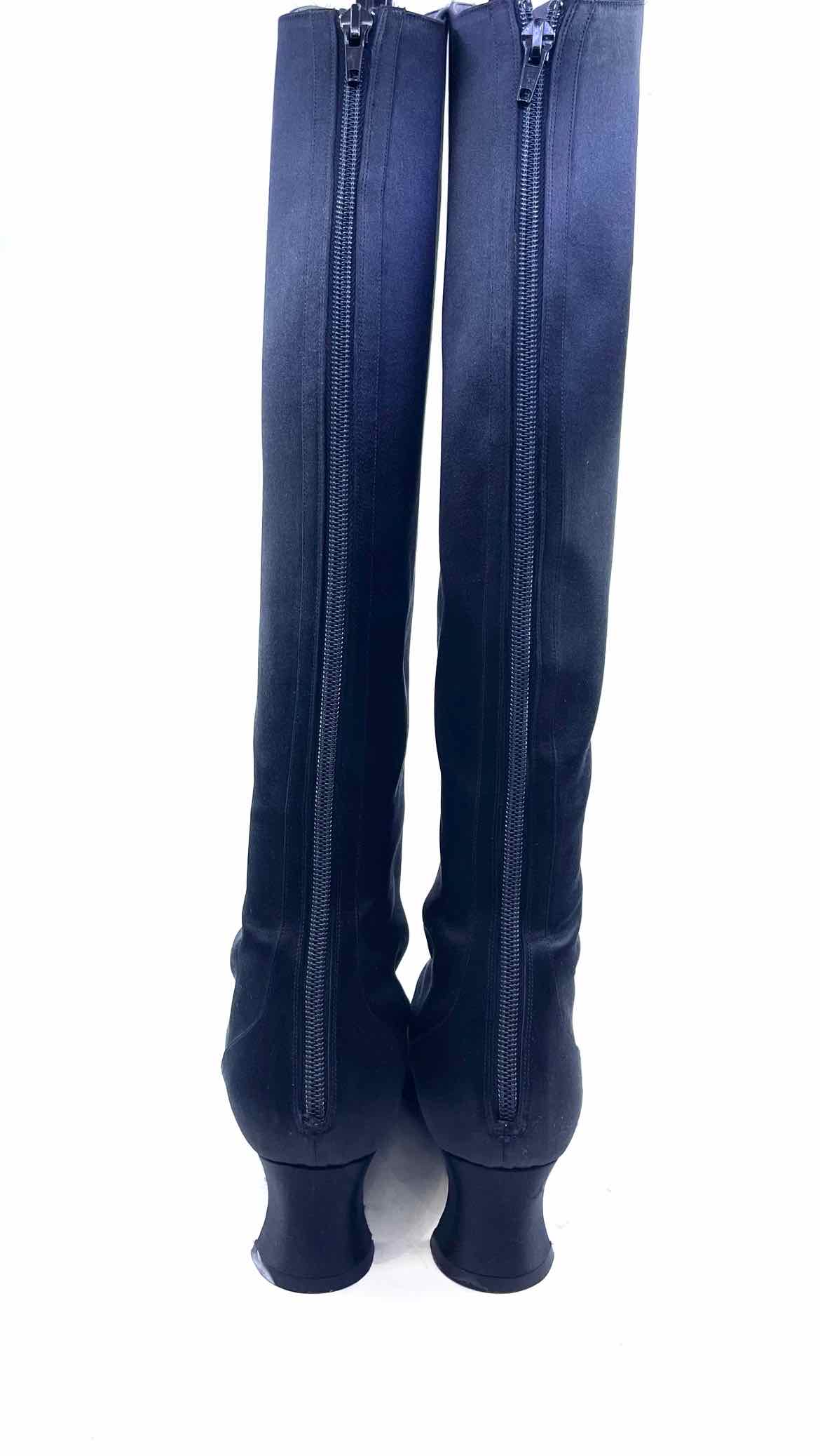 YVES SAINT LAURENT Size 7.5 Black Tall Boot
